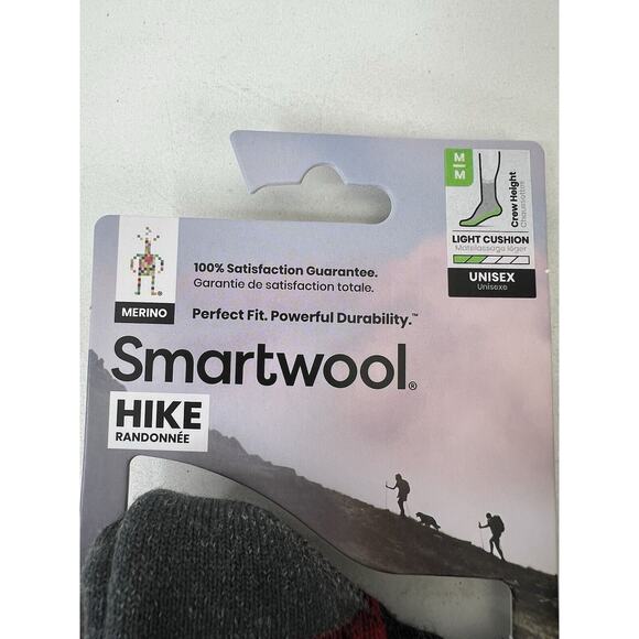 Lot Of 2 Smartwool Unisex Hike Light Cushion Crew Socks Size Medium - Picture 2 of 7